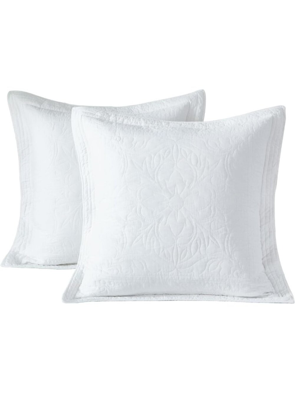 Soft 100% Cotton Euro Sham Covers - 2 Pack, 26'' x 26'', Breathable White Pillow